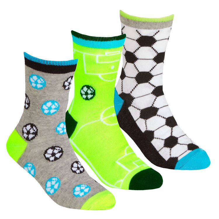 Picture of 42B691- KIDS 3 PACK SOCKS-BALL-COTTON RICH (23-36)